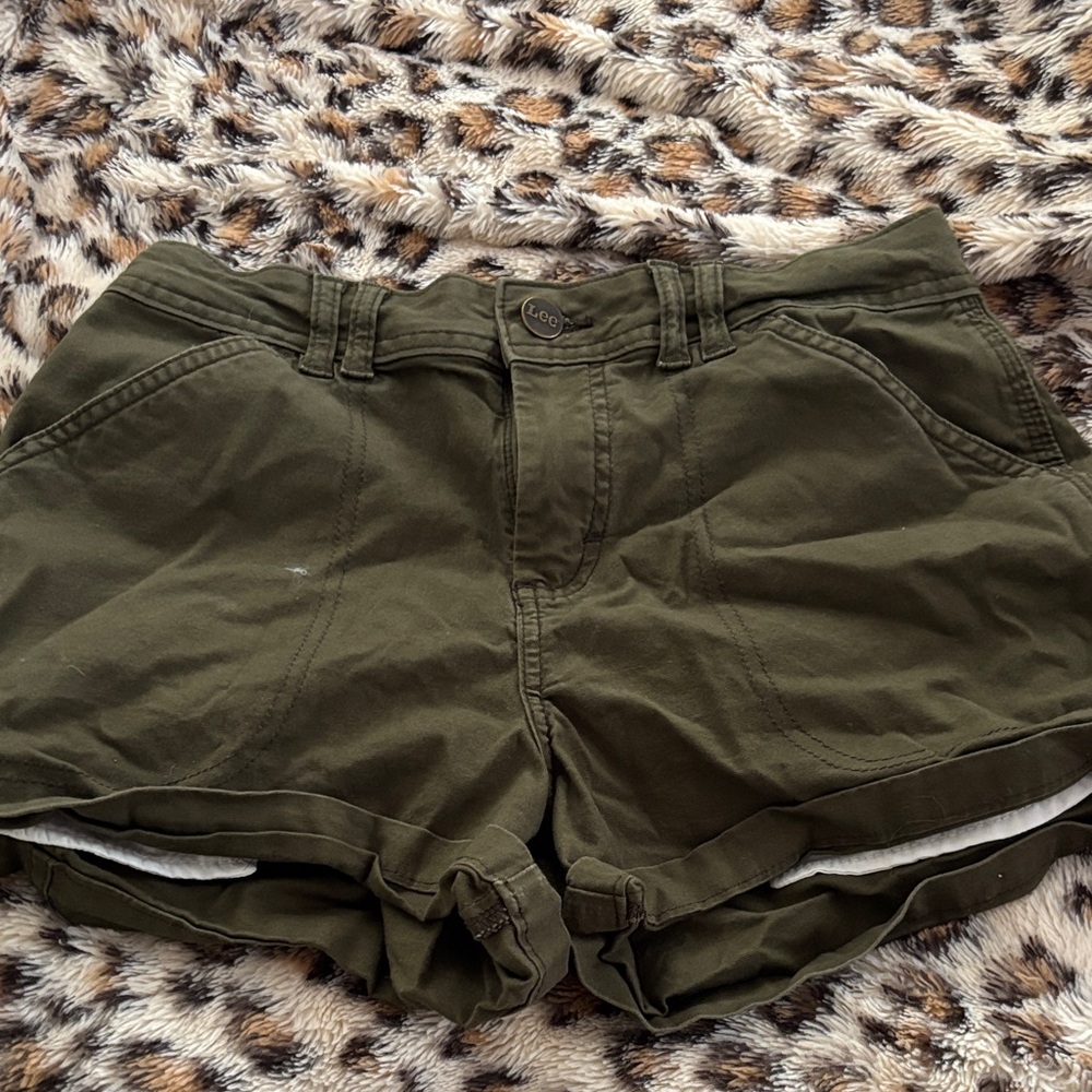 Lee Women's Dark Green Cargo Shorts